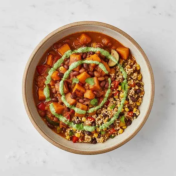 Butternut Squash & Navy Bean Stew With Southwest Vegetable Couscous